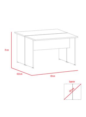 Imagen 2 del producto Mesa Escritorio Doble M-120 Home Office Negro Soft-Coñac