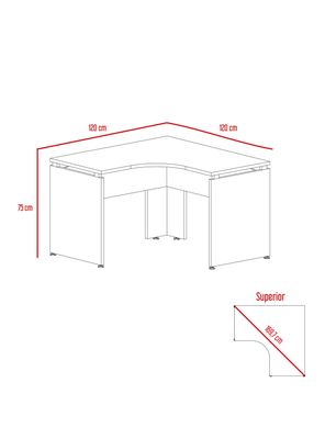 Imagen 2 del producto Escritorio L-120 Home Office Negro Soft-Coñac