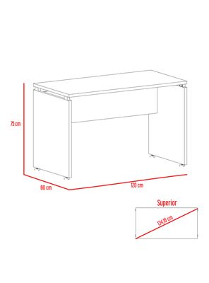 Imagen 2 del producto Mesa Escritorio M-120 Home Office Negro Soft-Coñac