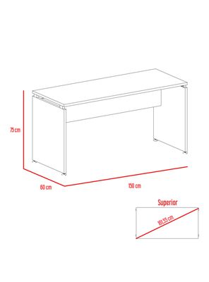Imagen 2 del producto Mesa Escritorio M-150 Home Office Negro Soft-Coñac