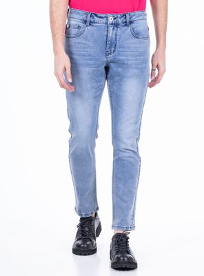 Jeans New Slim Tiro Medio Light Blu
