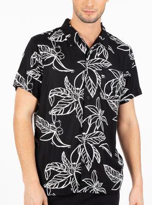 Camisa Surf Guayabera Sarga Flores