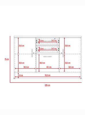 Imagen 2 del producto Gabinete 3 Cajones + 2 Puertas Home Office Negro Soft-Coñac