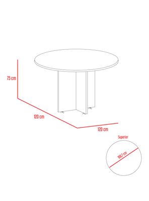 Imagen 2 del producto Mesa Redonda M-120 Home Office Negro Soft-Coñac