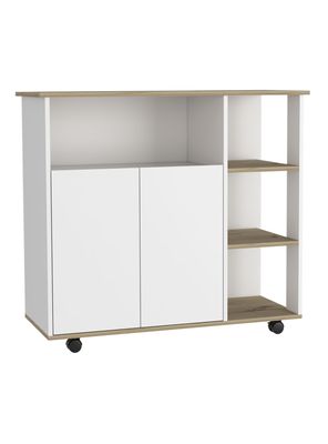 Mesón de Cocina Bicolor Blanco-Duna 2P 4R