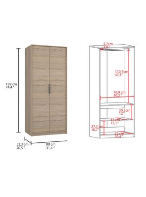 Imagen 2 del producto Clóset Kaia 2 Puertas Caramelo-Wengue