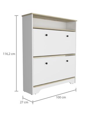 Imagen 2 del producto Cómoda Zapatero Z-100 Bi-Color Blanco-Duna