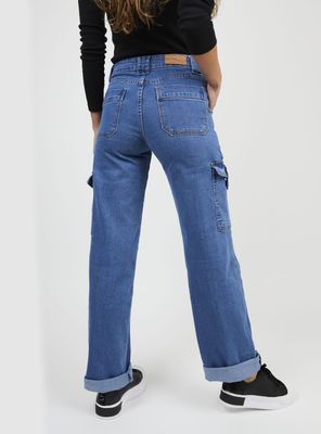 Imagen 2 del producto Jeans Cargo Tiro Alto Juana Azul