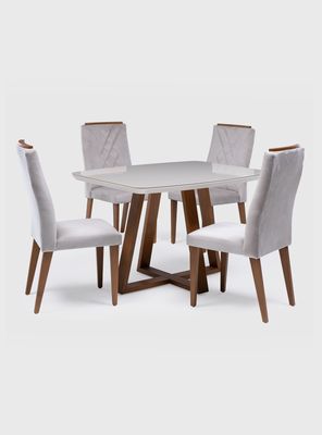 Juego de Comedor Bennet + 4 Sillas Megan