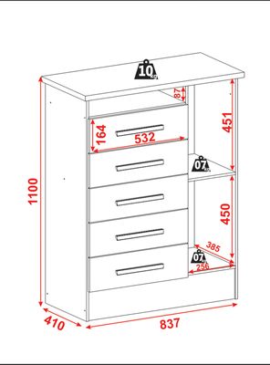 Imagen 2 del producto Cómoda 5C Café