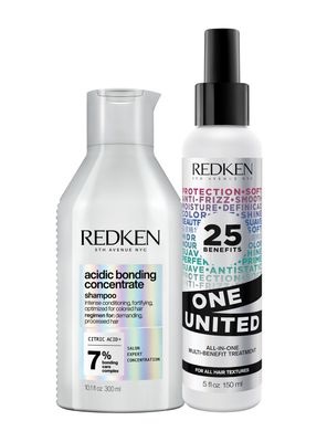 Set ABC Reparación Total Cabello Dañado Shampoo sin Sulfats 300ml + One United 150ml
