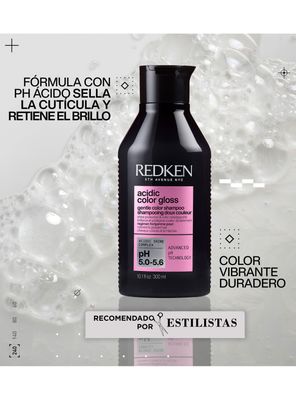 Imagen 2 del producto Set Brillo Intenso Cabello con Color Acidic Color Gloss Shampoo sin Sulfatos 300ml + One United 150ml