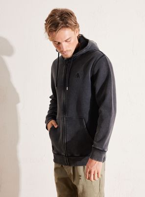 Polerón Hoody Full Zipper Acid Wash