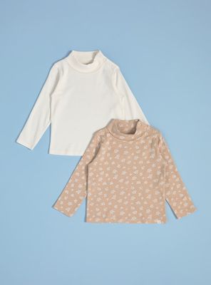 Polera Bipack Uno Liso y el Otro Estampado