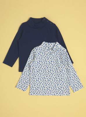 Polera Bipack Uno Liso y el Otro Estampado