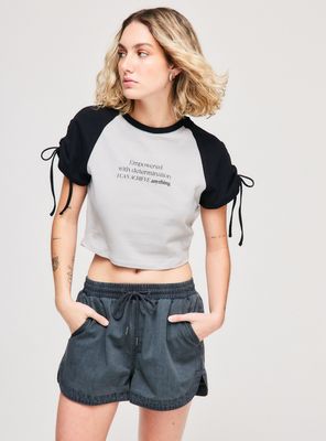 Polera Drapeado Mangas