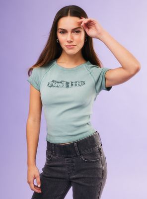Polera Lavada Front Print