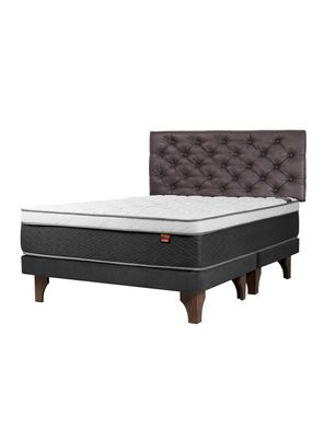 Cama Europea Everest Cobre 2 Plazas Base Dividida + Respaldo Capitoné