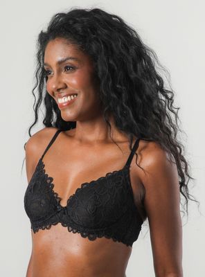 Imagen 1 del producto Sostén Natural Escotado Encaje Flor