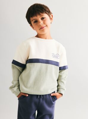 Polerón Color Block Textura