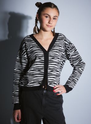 Chaleco Animal Print Jacquard Abotonado