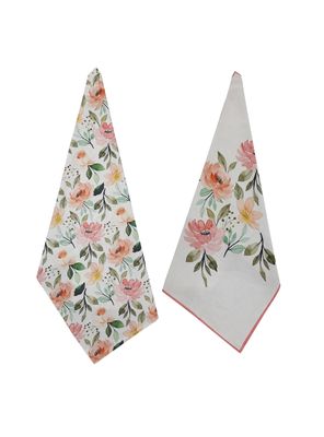 Set 2 Paños Cocina Floral 50x70 cm