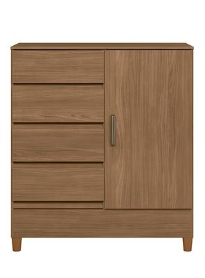 Cómoda Fit 1 Puerta 4 Cajones Jequitiba