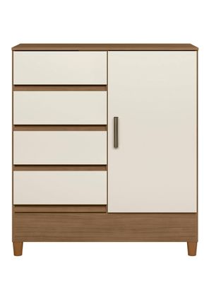 Imagen 1 del producto Cómoda Fit 1 Puerta 4 Cajones Jequitiba/Off White