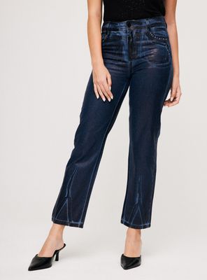Jeans Fit Relajado con Metalizado Aplicaciones