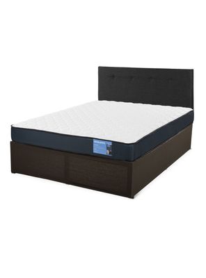 Cama Europea Iron Smart Excellence 2 Plazas + Respaldo Black + Faldón