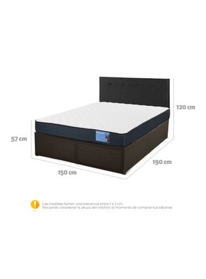 Imagen 2 del producto Cama Europea Iron Smart Excellence 2 Plazas + Respaldo Black + Faldón