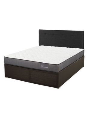 Cama Europea Iron Smart Anatomic 2 Plazas + Respaldo Black + Faldón