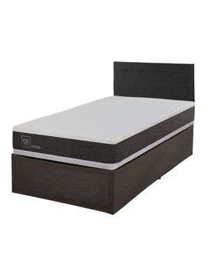 Cama Europea Iron Smart Ortopedic 1.5 Plazas + Respaldo Black + Faldón