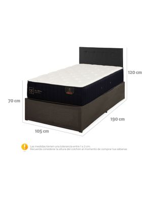 Imagen 2 del producto Cama Europea Iron Smart Premium 1.5P Plazas + Respaldo Black + Faldón