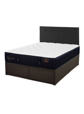 Cama Europea Iron Smart Premium 2 Plazas + Respaldo Black + Faldón