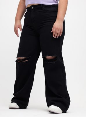 Imagen 1 del producto Jeans Wide Leg Roturas Rodilla Plus