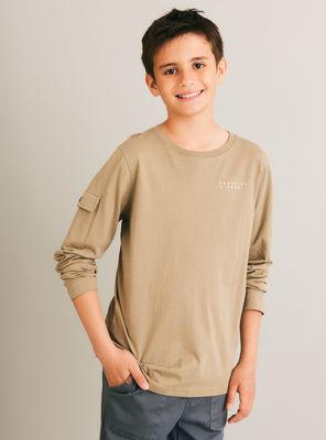 Melt Polera Manga Larga Con Estampado Algodón Niño