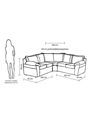 Imagen 2 del producto Sofá Seccional Roma 5 Cuerpos Felpa