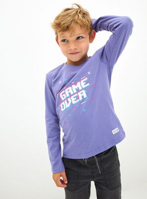 Polera Estampada con Rib en el Cuello