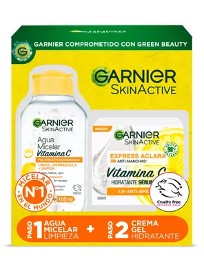 Pack Mini Micelar Express Aclara Anti Manchas 100 ml + Crema Gel Hidratante Express Aclara Anti Manchas 50 ml