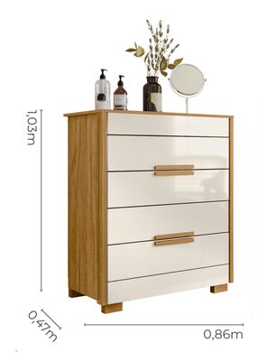 Imagen 2 del producto Cómoda Dhara 4 Cajones Freijo/Off White