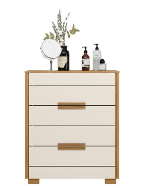 Cómoda Dhara 4 Cajones Freijo/Off White