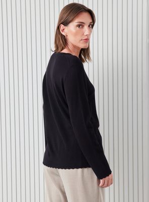 Imagen 2 del producto Sweater Escote V con Botones y Bordes a Crochet