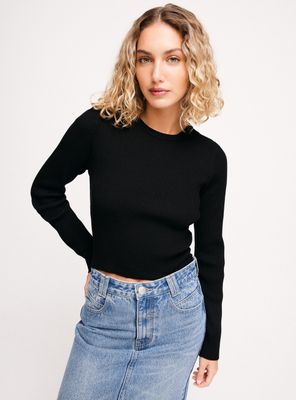 Sweater Crop Cuello Redondo