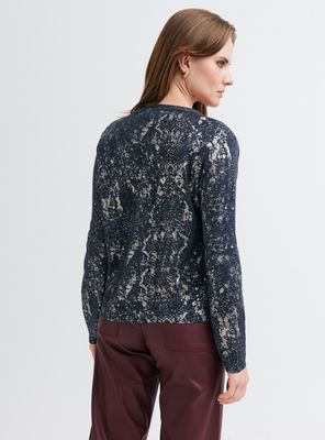 Imagen 2 del producto Chaleco Cárdigan Estampado Metalizado