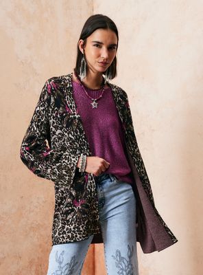 Chaleco Manga Larga Tejido en Jacquard