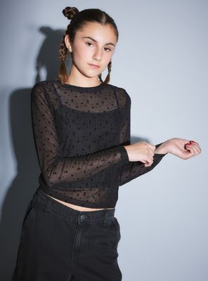 Polera Manga Larga Transparente