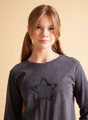 Imagen 2 del producto Polera con Bordado y Proceso Acid Wash