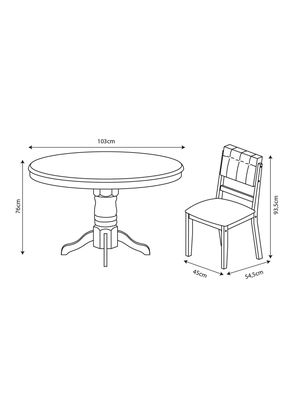 Imagen 2 del producto Juego de Comedor Rodas + 4 Sillas