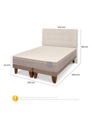 Imagen 2 del producto Cama Europea Rilassati Base Dividida 2 Plazas + Respaldo Ebro